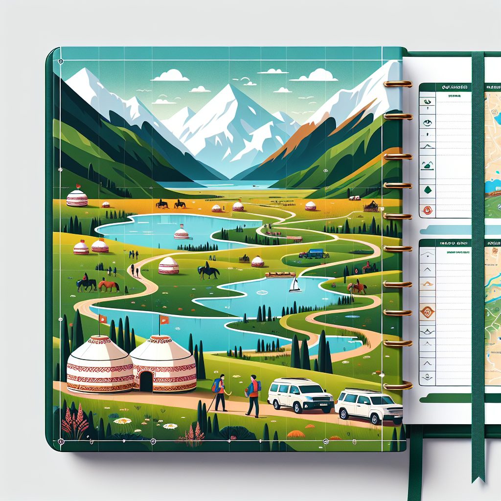 Dynamic Landscape Travel Kazakhstan Planner For Road Trip Adventures