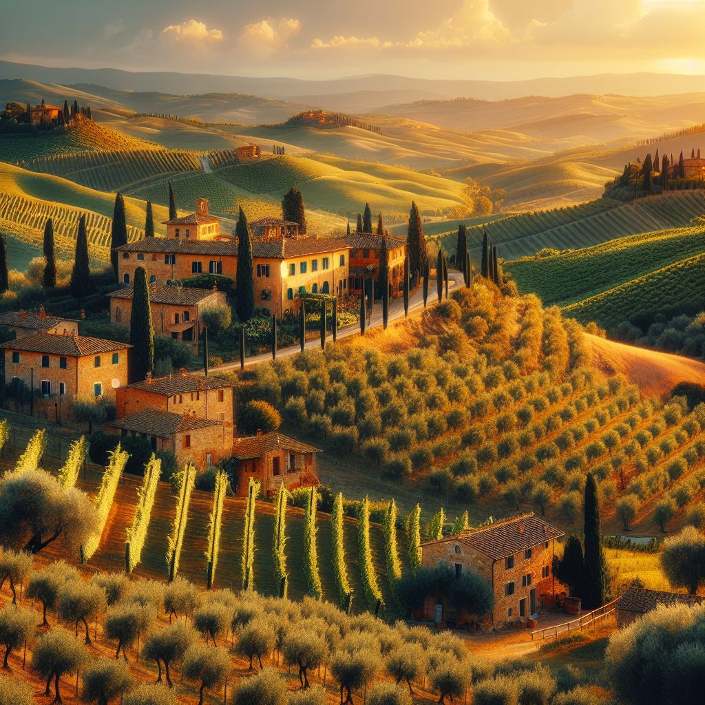 Florence Tuscan Heritage Villas with Rolling Hills