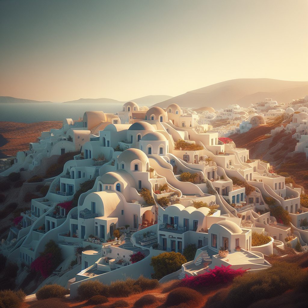 Greek Cycladic Flow Villas with Sculpted White Lines