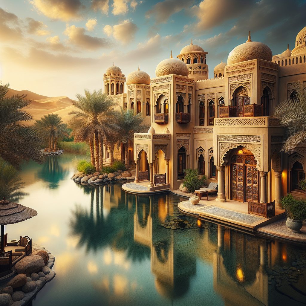 Oman Desert Oasis Villas Surrounded by Palm Groves