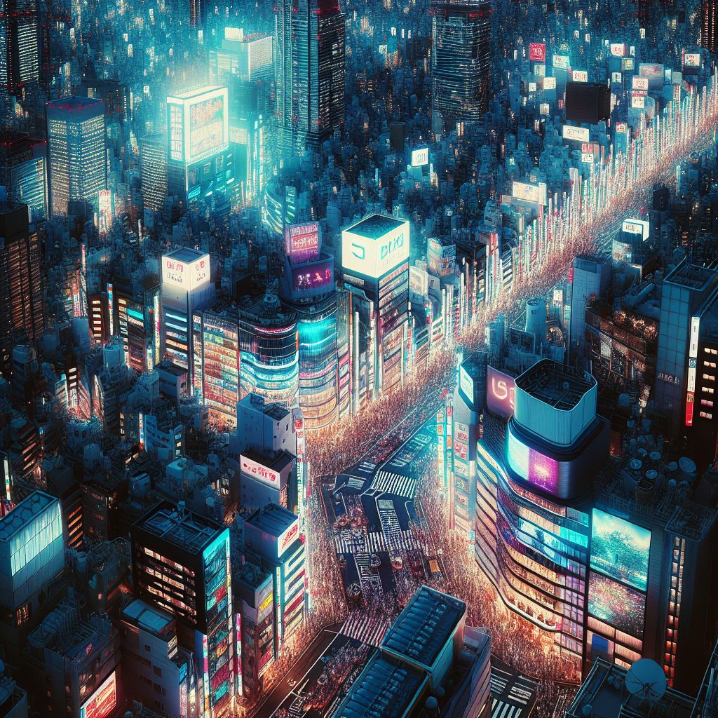 Tokyo Neon Pulse Rooms Above Shibuya District