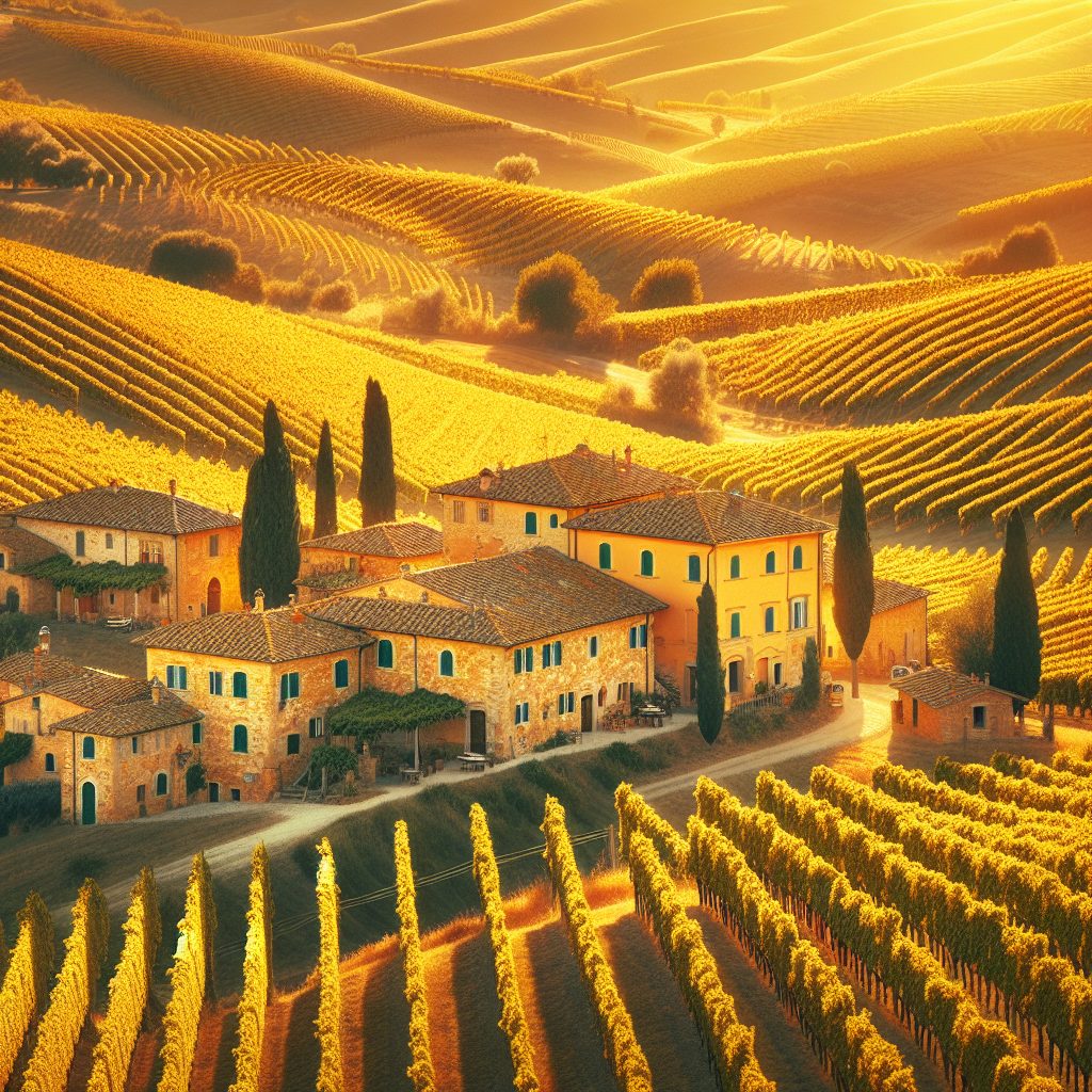 Tuscany Golden Harvest Villas Nestled Among Vine Rows