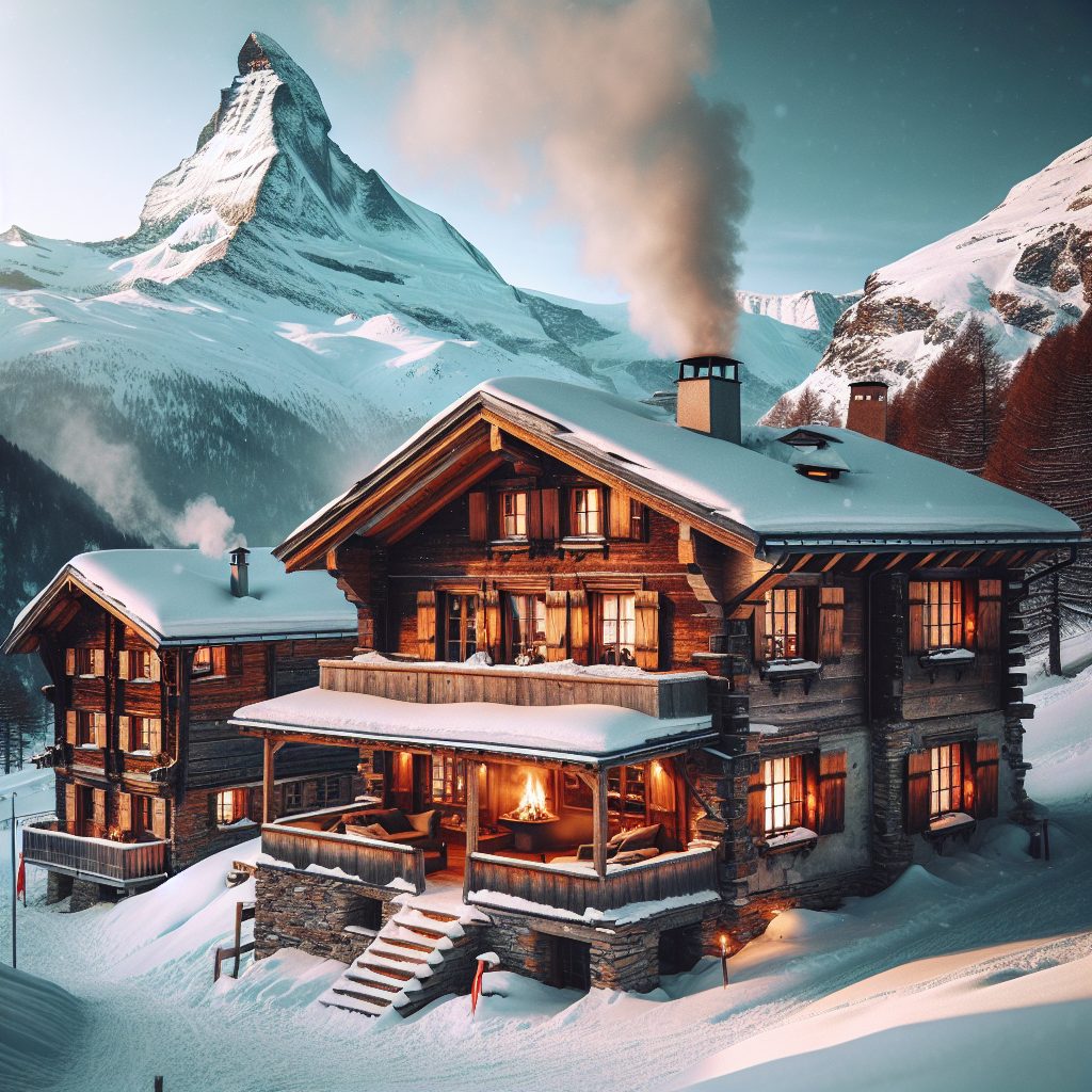 Zermatt Alpine Timber Villas with Fireplace Retreat